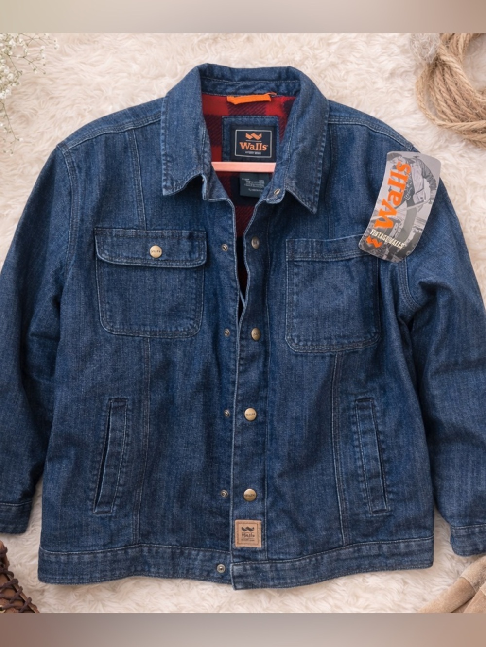 NWT Walls Men’s XL Denim Jacket Fleece Lined Workwear Coat